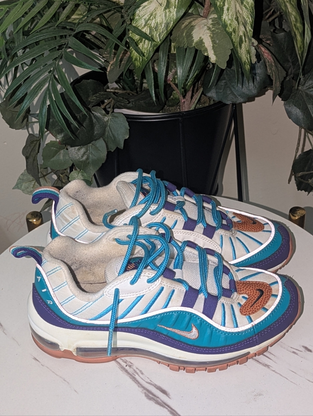 😍SALE😍Nike Air Max 98 Sneakers in Teal, Purple & Brown